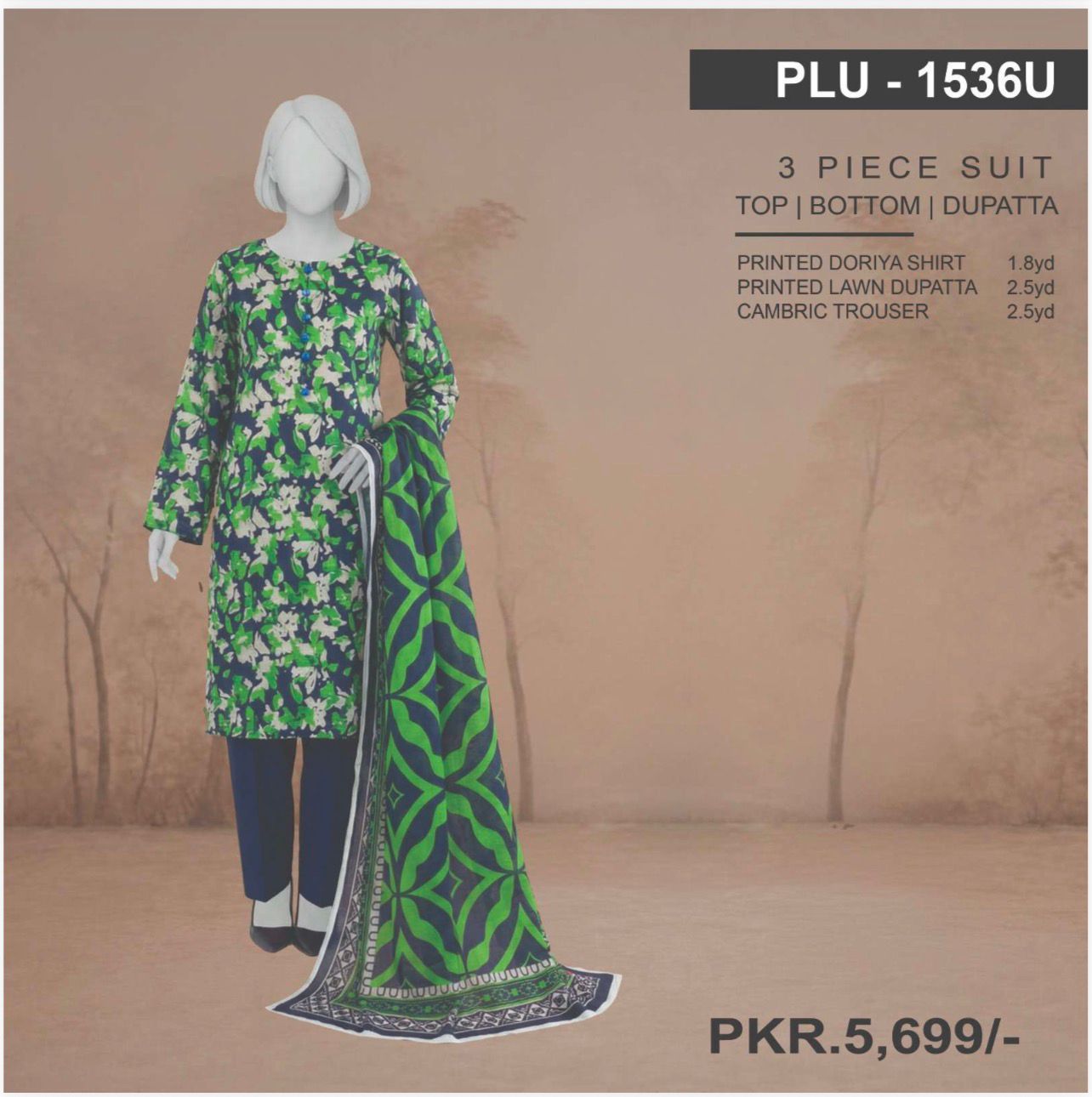 Indigo Bloom Doriya – 3-Piece Unstitched