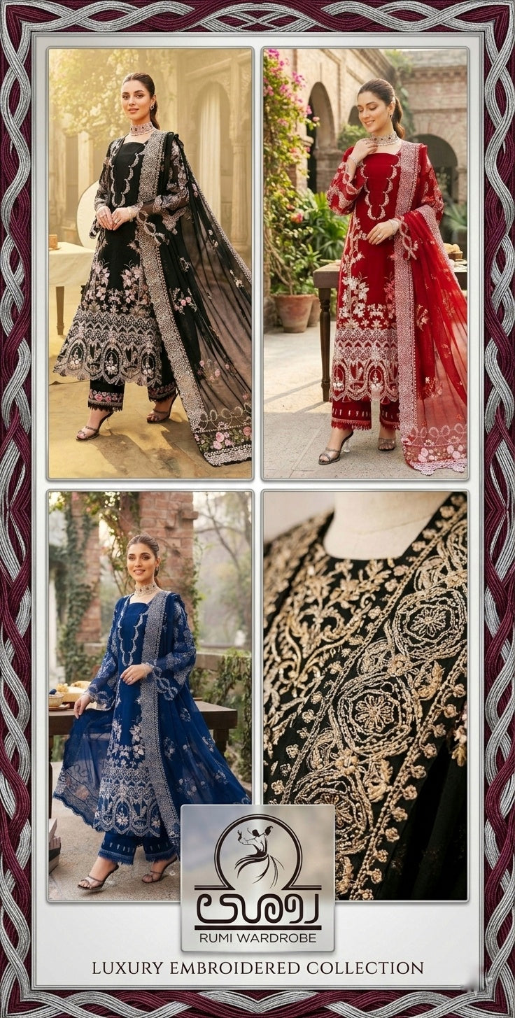 Luxury Unstitched Embroidered Collection for Women
