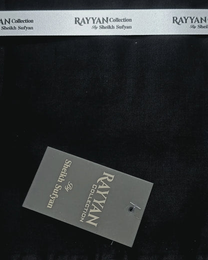 Black Pima Cotton Unstitched Suit for Men – Premium Summer Collection Pakistan