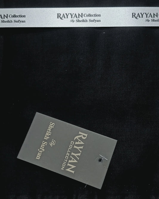 Black Pima Cotton Unstitched Suit for Men – Premium Summer Collection Pakistan