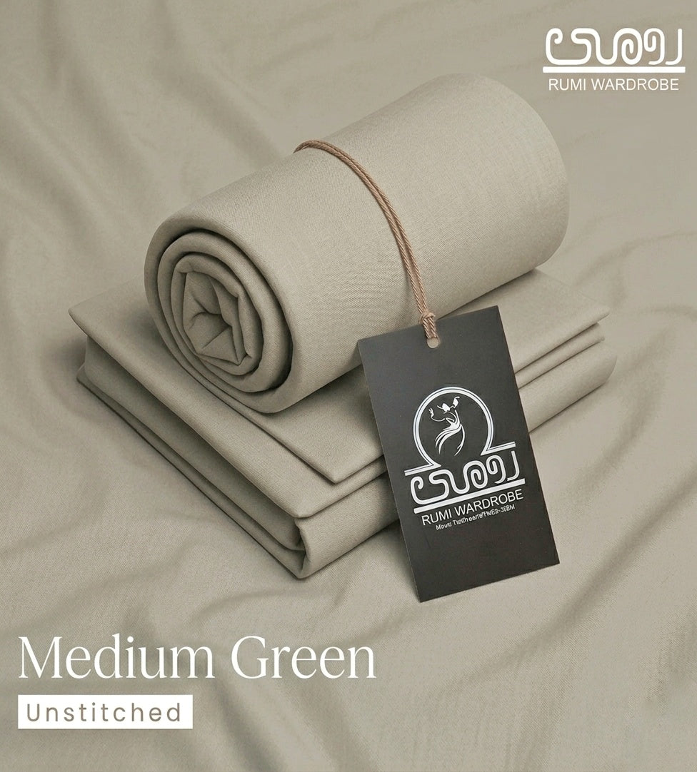 Sage Mist – Premium Unstitched Earthy Green Fabric