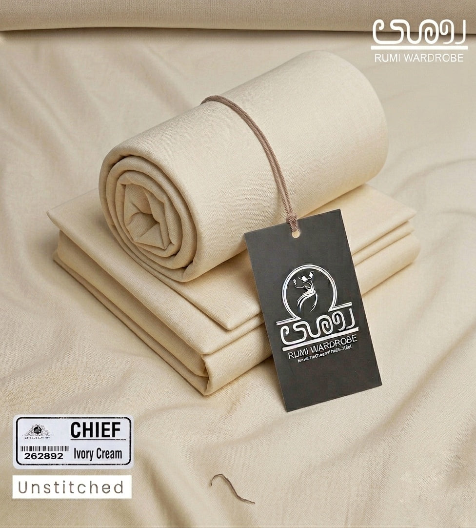 Chief Ivory Cream – Elite Unstitched Regal Blended Fabric