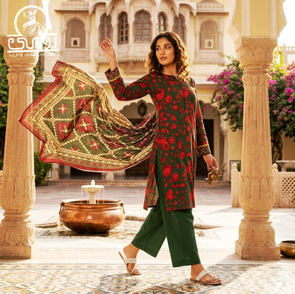 Emerald Paisley Doriya – 3-Piece Unstitched Luxury Print