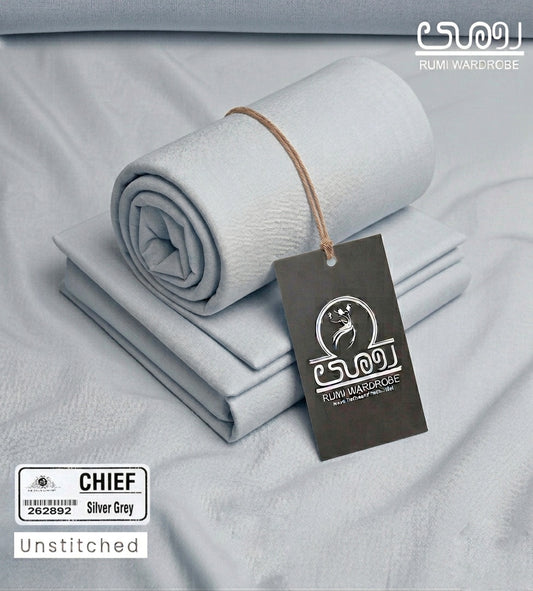 Chief Silver Grey – Elite Unstitched Metallic Luster Fabric