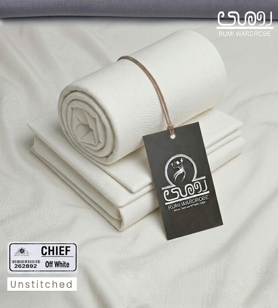 Chief Off-White – Elite Unstitched Pearl Finish Fabric
