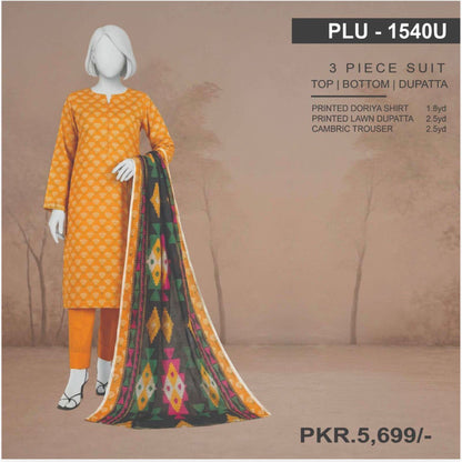 Panjnad l Mustard Zest Doriya – 3-Piece Unstitched